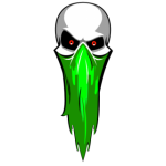 skull with green bandana