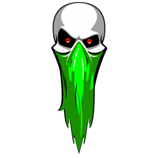 skull with green bandana